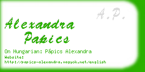 alexandra papics business card