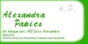 alexandra papics business card